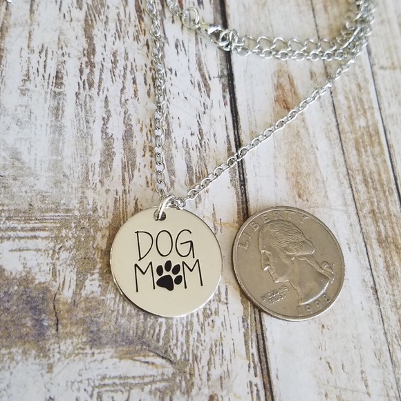 DOG MOM Stamped Necklace - Picture 5 of 7